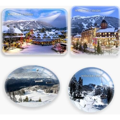 Whistler Canada Fridge Magnet World Tourist Souvenir glass Refrigerator Magnetic Stickers Home Decor Tourist gift