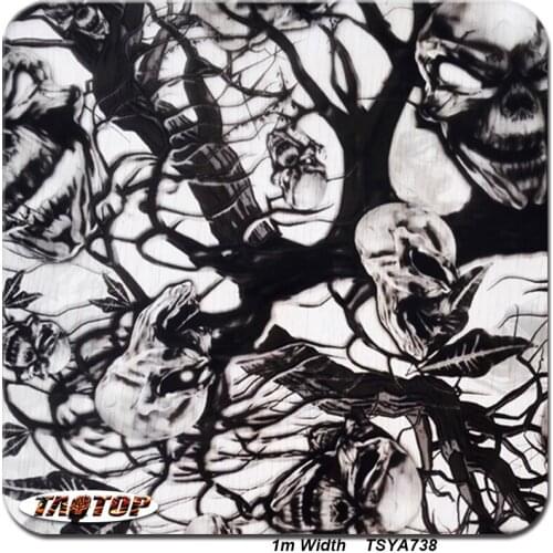 1m 50Sq TSYA738 Skull Water Tranfer Print Hydro Graphic Film Water Transfer Printing Film