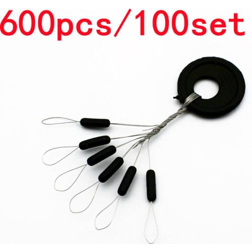 100set/600pcs Yellow Olives Fishing Stopper Bean Fishing Line connector