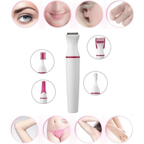 100pcs 5 In 1 Electric Epilator Women Hair Removal Bikini Trimmer Shaving Machine Women Shaver Razor Eyebrow Depilador