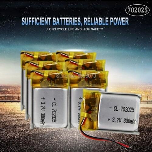 20pcs Polymer battery 220 mah 3.7V 702025 smart home MP3 speakers Li-ion battery for dvr,GPS,mp3,mp4,cell phone,speaker