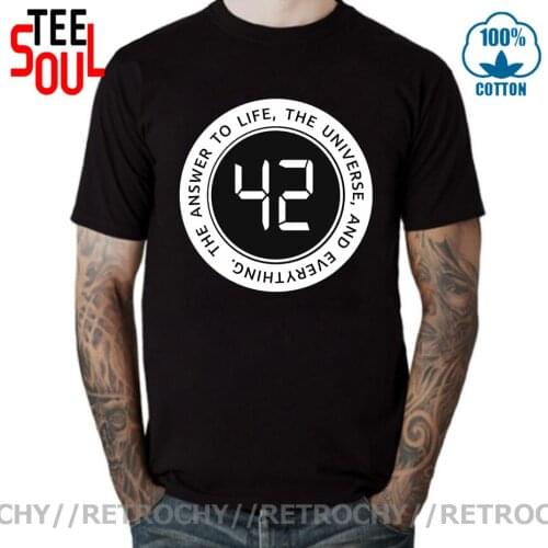 2021 Fashion Custom T shirt men dont panic sci-fi 42 Hitchhiker Guide To The Galaxy T-shirt Retro Science Guide Tshirt camiseta