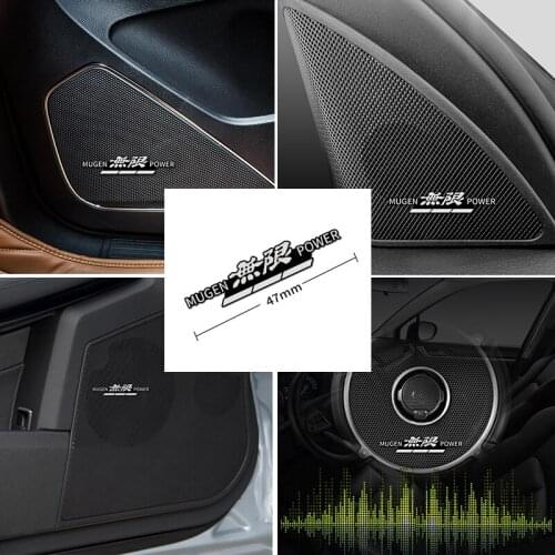 4Pcs Car Interior Decoration Steering Wheel Sticker Speaker Sound Ring Sticker Emblem Badge Decal For Honda Mugen