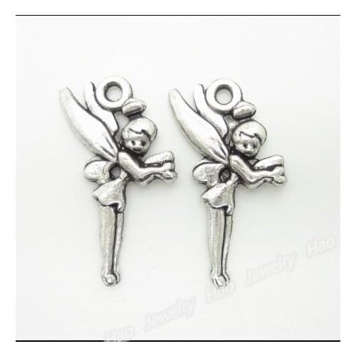 50 pcs Vintage Charms Elf Pendant Antique silver Fit Bracelets Necklace DIY Metal Jewelry Making