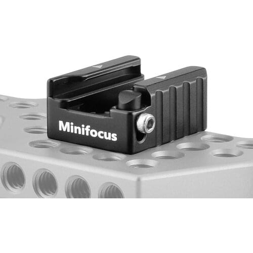 Minifocus Cold Shoe Mount Adapter with Anti-Off Button for Camera DSLR Flash Led Light Monitor Video Microphone Cage Handle Rig