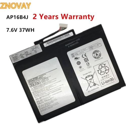 ZNOVAY AP16B4J Laptop Battery For Acer Aspire Switch Alpha 12 SA5-27 Tablet 7.6V 37WH AP16B4J