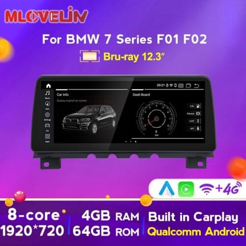 Android 10 8Core 12.3" 4G LTE HD1920*720 For BMW 7 Series F01 F02 2009-2012 Car GPS Multimedia Video player wifi Carplay