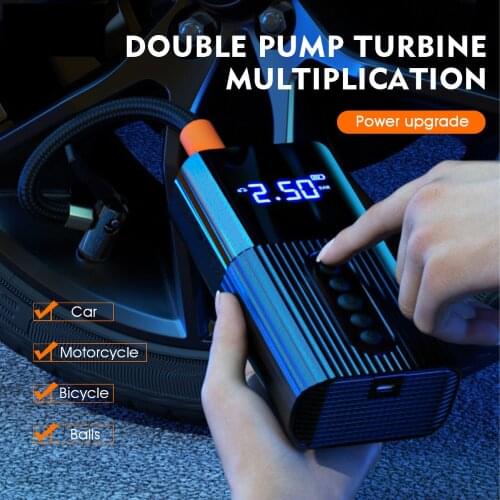 Mini Car Air Pump Compressor Digital Wired Car Tyre Inflatable Pump 60W 12V LED Flash Light For Car Motorcycle Bicycle