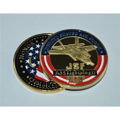 Free Shipping 5pcs/lot,United States Air Force Challenge Coin USAF F 35 Lightning Challenge Coin