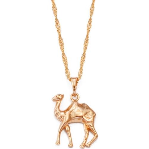 Anniyo Small Desert Camel Pendant Chain Chains,Camel necklace for Women Girls Jewelry Birthday Wedding Best Gifts #071604