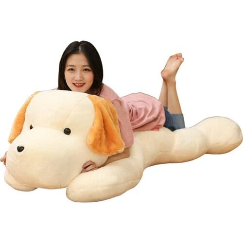 Dorimytrader Pop Cute Large 150cm Soft Cartoon Heart Dog Plush Toy Stuffed Animal Lying Dogs Doll Pillow Birthday Present 59inch