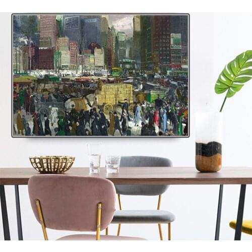 Citon George Bellows《New York City,1911》Canvas Art Oil Print Painting Artwork Poster Picture Modern Wall Decor Home Decoration