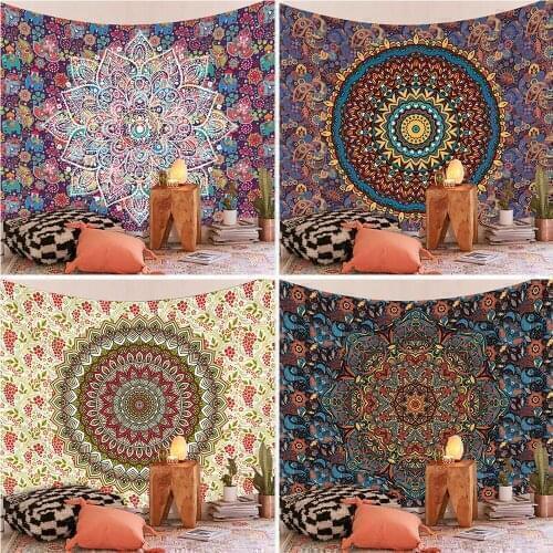 India Mandala Tapestry Wall Hanging Boho Decor Wall Cloth Tapestries Psychedelic Hippie Tapestry Mandala Background Carpet