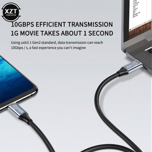 USB C to Type C Cable For Macbook Pro 5A PD 100W USB 3.1Gen2 Fast Charger For Huawei Samsung Macbook Double Head Data Line State