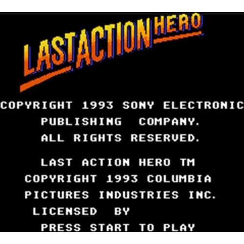 Last Action Hero 60 Pins English Version Game Cartridge for 8 Bit 60pin Game Console