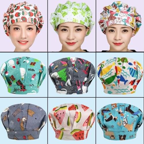 17 Colors New Print Chef Caps Cafe Bar Waiter Dust Cap Restaurant Hotel Workers Cook Baking Cap Men Women Breathable Chefs Hat
