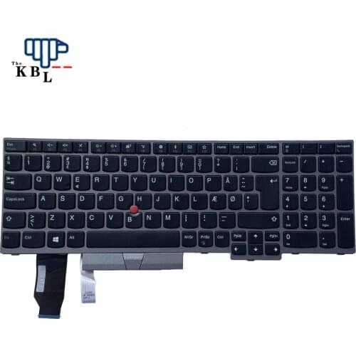 New For Lenovo ThinkPad Denmark Languag E580 E585 E590 E595 T590 P53S L580 L590 P52 P72 P53 P73 Laptop Keyboard (Silver Frame)SN