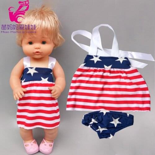 40cm Doll Clothes American Style Dress Fit 40cm Nenuco Ropa Y Su Hermanita Doll Dress