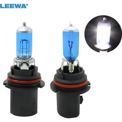 LEEWA 50pcs White 9004 9007 12V 55W Car FogLights HalogenBulb Headlights Lamp Car Headlight Bulbs #CA2031