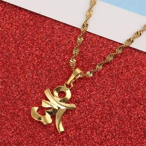 Small OHM Hindu Buddhist AUM OM Necklace Hinduism Yoga India Outdoor Sport Yoga Jewelry Women