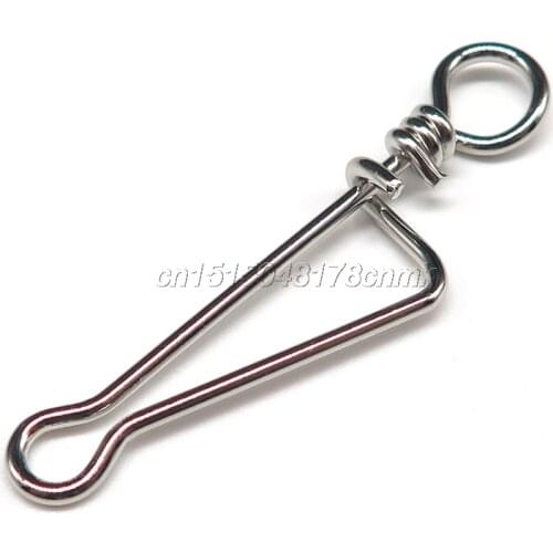 Minfishing 100pcs Italian Fishing Swivel Snap Stainless Steel Fishing Connector Fishing Accessories Fishing Hook
