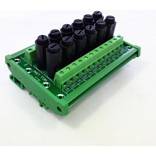 Fuse Module,DIN Rail Mount 12 Channel Fuse Power Distribution Module Board
