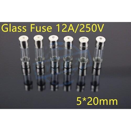 NEW High Quality 12A Glass Fuse Quick Blow Acting Fuse Fast-Blow Glass Fuse 5 x 20mm 250V