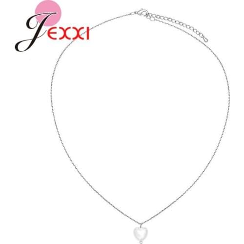 Heart Pattern Pearl Pendant Necklace Authentic 925 Sterling Silver Pendant Necklace For Women Fine Jewelry Girlfriends Gift
