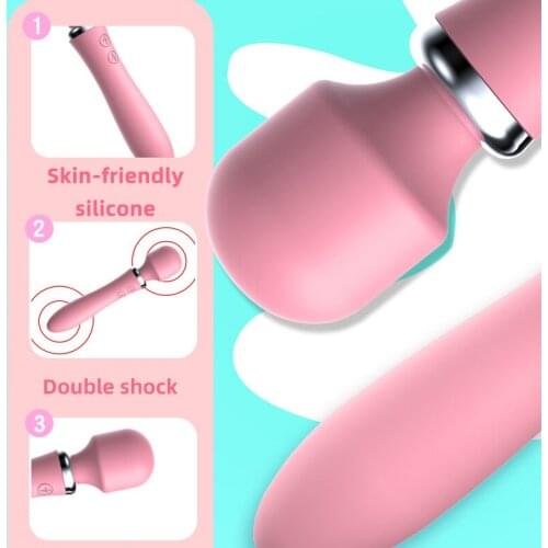 Frequency Conversion Rechargeable Vibrator Adult Product Female Sex Double Shock AV Vibrator Sex Toy Women Silicone Toy