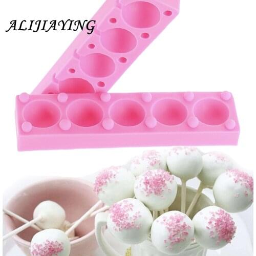 2Pcs/set Silicone Lollipop Mould Pop Cupcake Chocolate Lollipop Cake Mold Clay Candy Moulds D0459