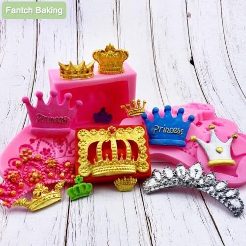 Crown Silicone Mold Cake Border Decoration Moulds Fondant Chocolate Sugarcraft Mould Cake Decorating Tools Baking Accessories