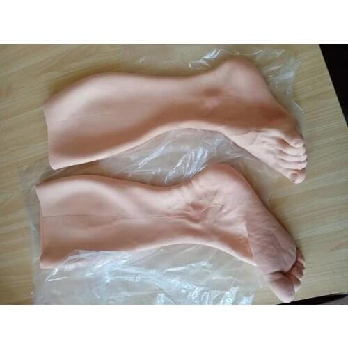 40CM One Pair Silicone Foot Sleeve Special For U Artificial Leg Cover Highly Simulated Skin Realistic Foot Cover Silicone TPE 3G