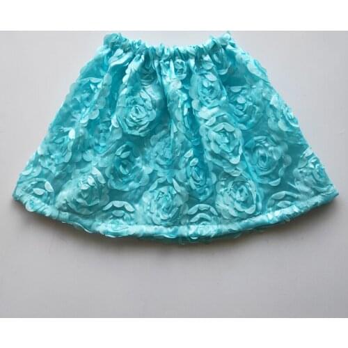 Blue Flower Children Cloth Party Birthday Dancing Tutu Kids skirts Costume Embroidery pettiskirt Princess Girl Skirt Vestido