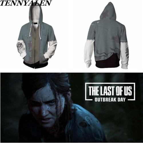 Sports Sweatshirt Game The Last of Us: Part II Ellie Cosplay Costume Halloween Costume from Women 3D Print Hoodie Adult top