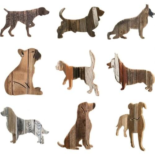 Pet Decoration Vivid Anti-deform Wood Realistic Dog Shape Home Wall Ornament for Living Room