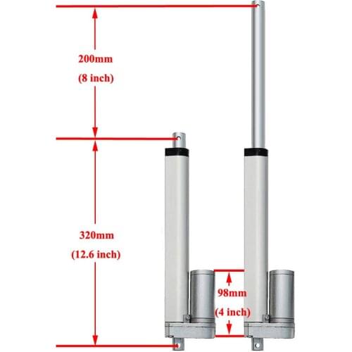 200mm 8Inch Stroke 14mm/s Speed Heavy Duty Linear Actuator 1000N 220 Pound Max Lift DC 12V Motor Motion for Car Boat Auto Use