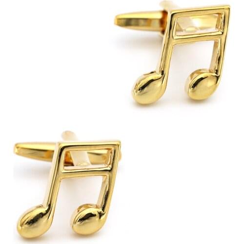 Mens Note Cufflink Copper Material Golden Color
