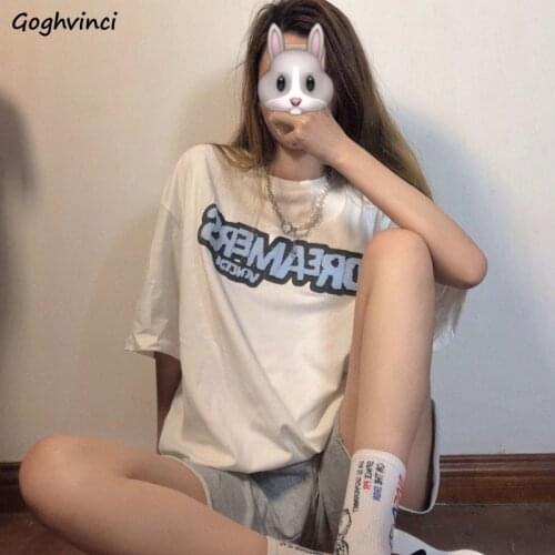 Women T-shirts 5 Colors Letter Patchwork Baggy Harajuku BF Chic Embroidery Couples Streetwear Tees Retro All-match White Tops