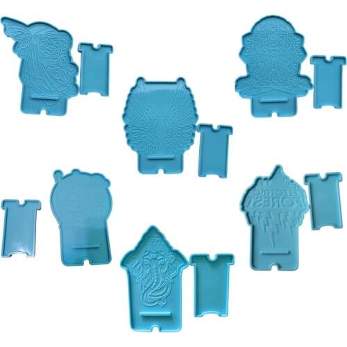 1 Set DIY Crafts Cellphone Holder Silicone Mould Smartphone Bracket Making Tools Mobile Phone Stand Epoxy Resin Mold