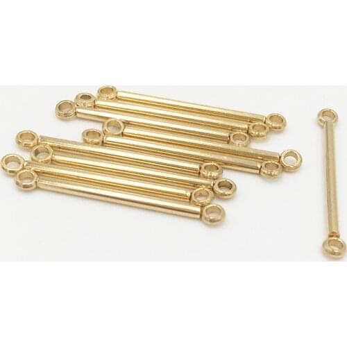10pcs/lot 25mm/30mm Stainless Steel 2 loop Long Bar Stick Connector Link Gold Tone DIY Drop Earring Jewelry Making Findings