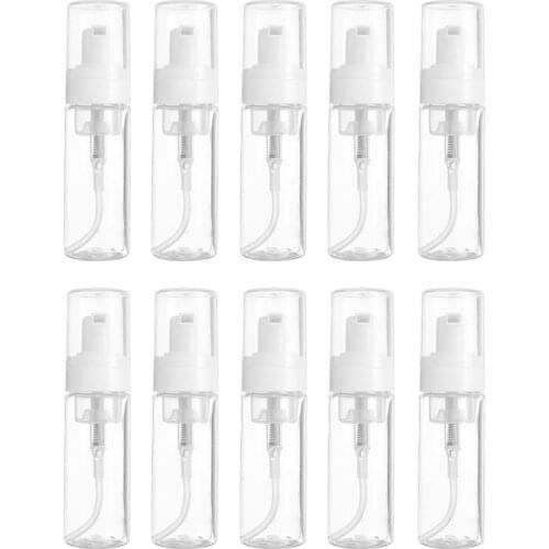 10PCS Transparent Empty Spray Bottles 50ml Plastic Foaming Dispenser Refillable Container Cosmetic Spray Clear Bottle