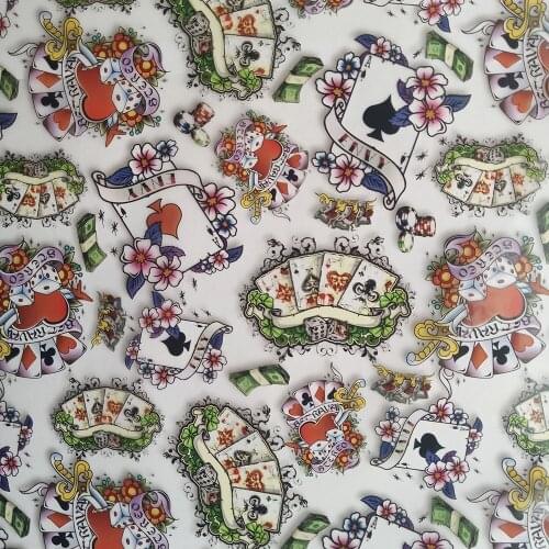 2M/6M/10M length hydrographic printed film Width 50cm poker aqua print film WDF1453