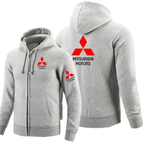 2021Zipper Hoodies Mitsubishi logo Printed Hoodie Fleece Long Sleeve Mans zipper Jacket Sweatshirt