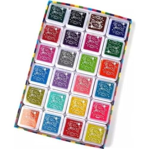 24Pcs Mini Kids Fingerprint Painting Colorful Ink Pad Stamp Partner Baby DIY Art Craft Seal Graffiti Tool Early Educational Toy