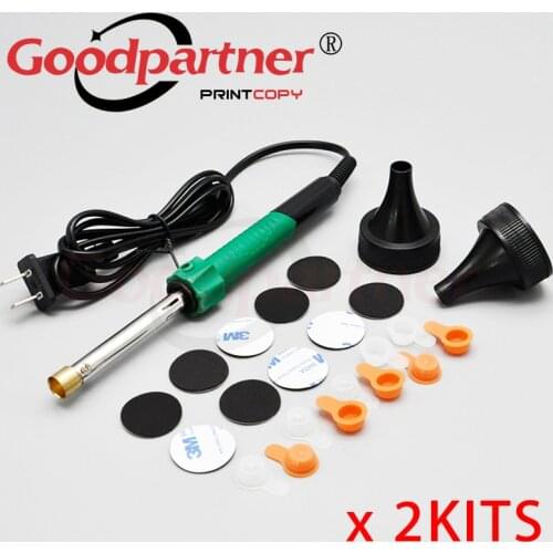 2X TONER CARTRIDGE REFILL TOOL Driller ELECTRIC SOLDERING IRON Printer Maintenance Repair Hole Making Solder Kit