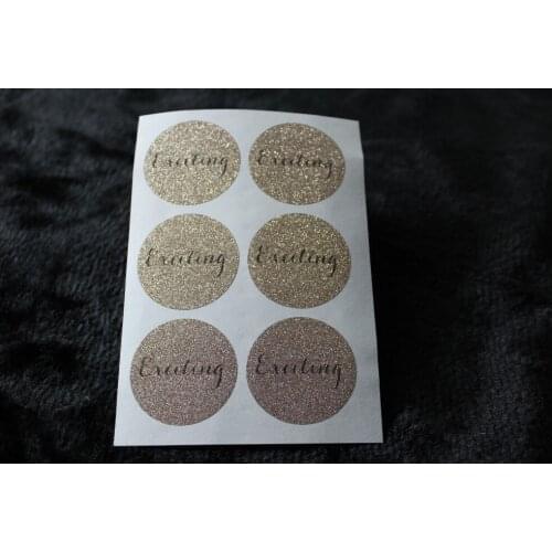 3.8cm Exciting Rose gold glitter classic round sticker
