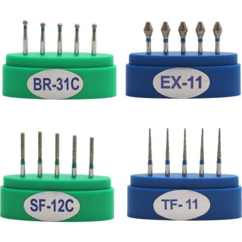 50pcs Dental Diamond Burs Medium FG 1.6M Drills for Dental High Speed Handpiece Polishing Smoothing Dental Burs