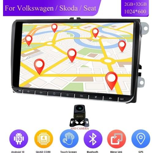 2+32 9"Android Car NODVD Player Stereo Radio for VW GOLF 5 Golf 6 Polo Passat CC Jetta Tiguan Touran GPS Navigation SWC BT SD 4G