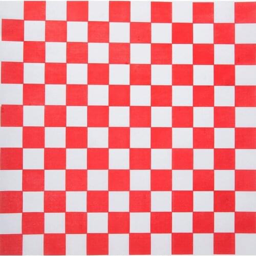 Free Shipping - 100/Pack, Restaurants Catering Supplies 30*30cm French Fry Take Out Bakery Red Liner Checkered Food Wrap Paper
