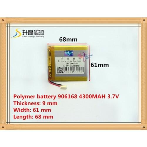 Free Shipping Tablet PC 3.7V battery Size 906168 3.7V 4300mah Lithium polymer Battery Protection Board For PDA